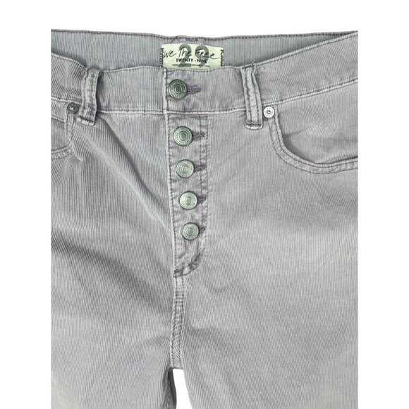 Free People We The Free Sun Chaser Skinny Corduroy Button-Fly Pants Lavender 29 - Picture 14 of 16